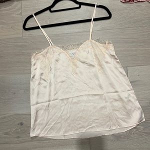 CAMI NYC silk lace camisole tank in blush pink